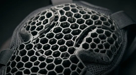 Detailansicht eines Level-2-Rückenprotektors mit sichtbaren Dämpfungselementen für Motorradfahrer