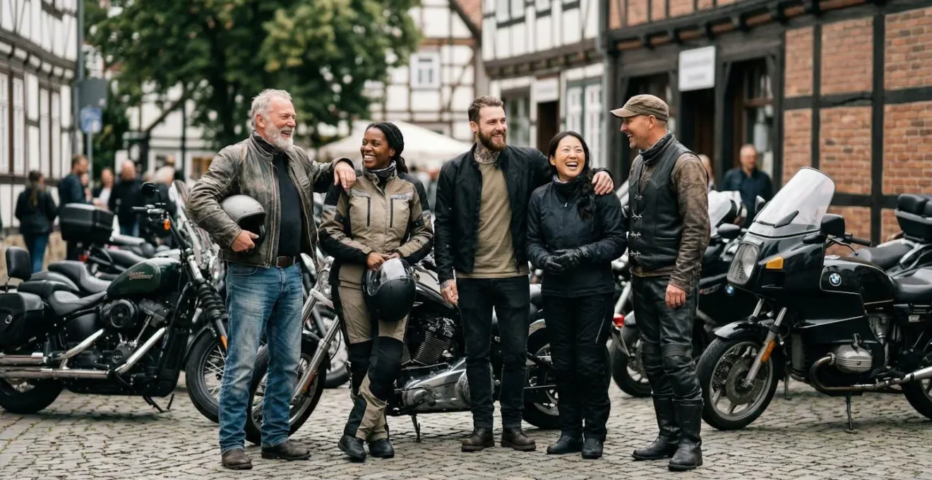Motorradfahrer bei einem Club-Treffen in Deutschland