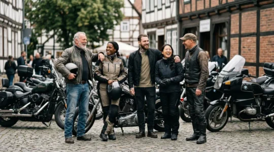 Motorradfahrer bei einem Club-Treffen in Deutschland